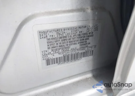 2016 Nissan Sentra Sv z USA, uszkodzony, nr VIN 3N1AB7AP7GY304657